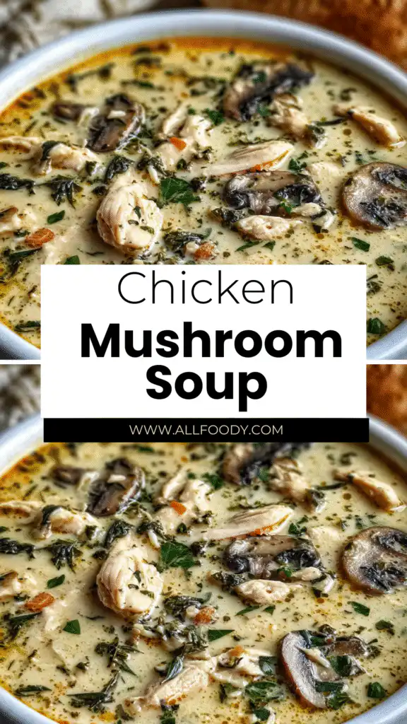 Clean Chicken Mushroom Soup The Ultimate Healthy & Comforting Bowl 2 Copie de Copy of Copy of 50 Food Pinterest Templates 1000 x 1500 px 1 3