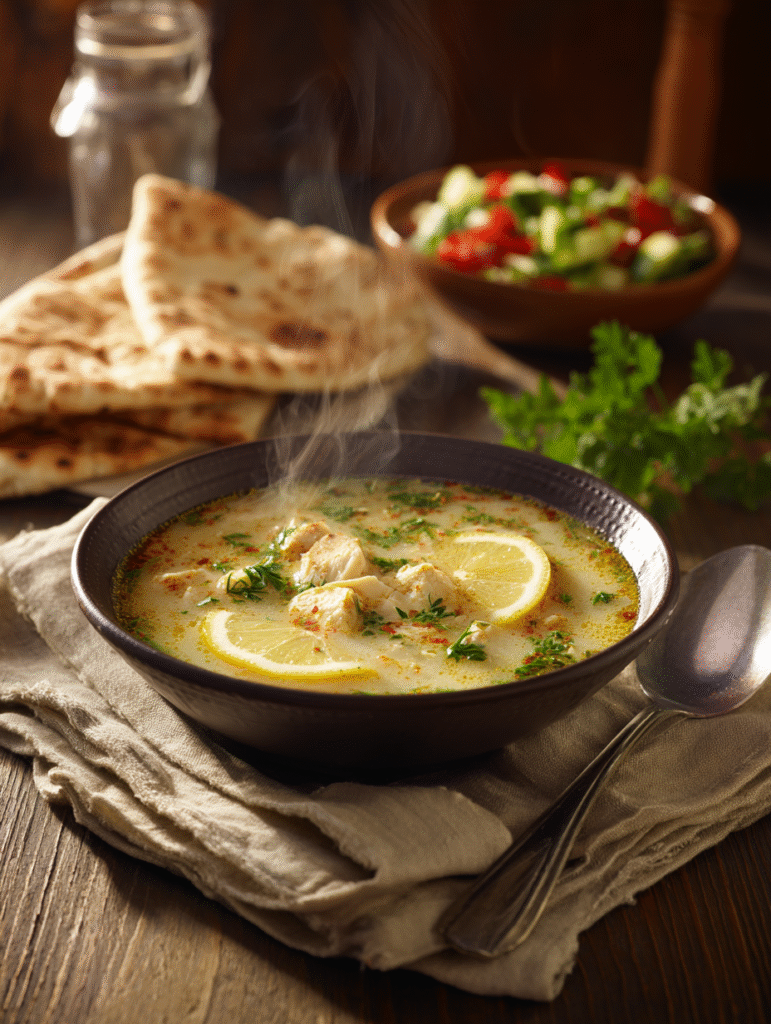 brahim a Bowl of Greek lemon chicken soup served with warm pi a8a35e28 7cb0 4e59 9c27 be7539caa443 2