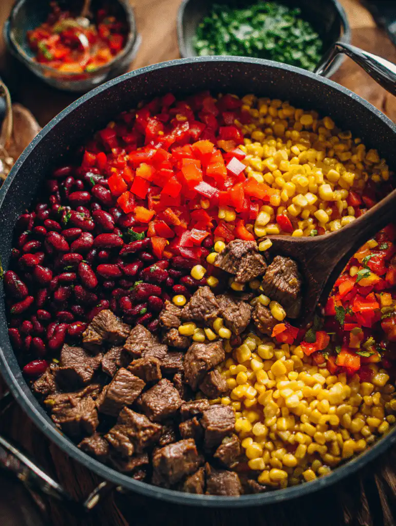 Creamy Cowboy Soup Recipe – The Ultimate Hearty Comfort Bowl 5 brahim a Colorful beans corn diced tomatoes and vegetables be dc503f33 fab9 41d1 af00 f24fb2dcefad 0