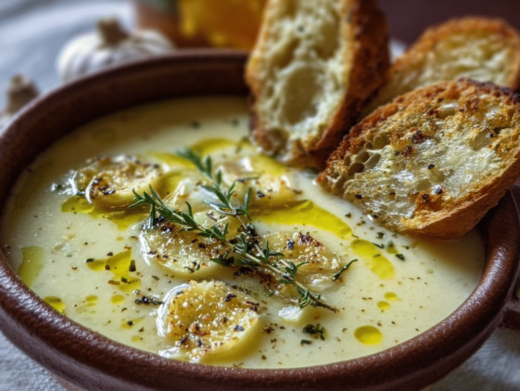 Rustic Country French Garlic Soup