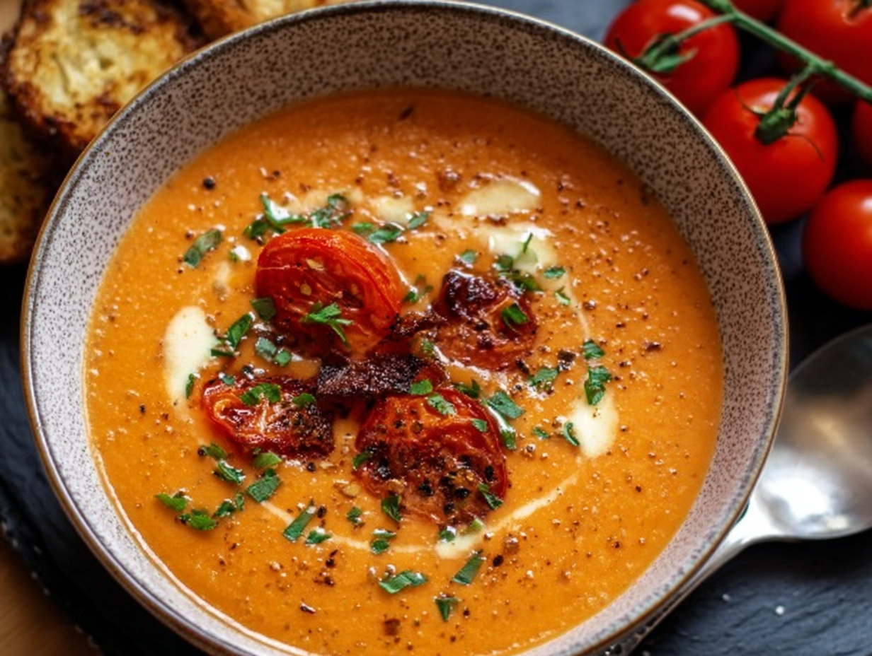 Creamy Roasted Garlic Tomato Soup