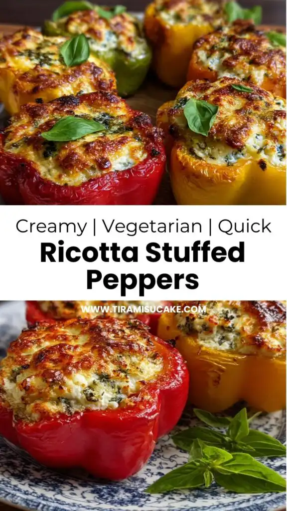 Ricotta Stuffed Peppers Creamy, Comforting & Perfectly Baked 2 ricotta stuffed peppers vegetarian gluten free