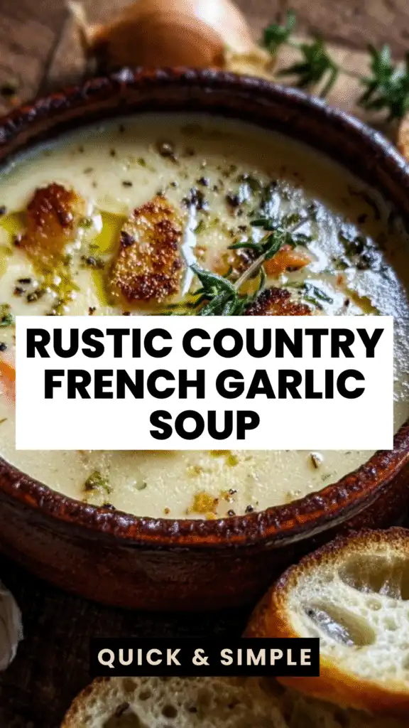 rustic country french garlic soup recipe