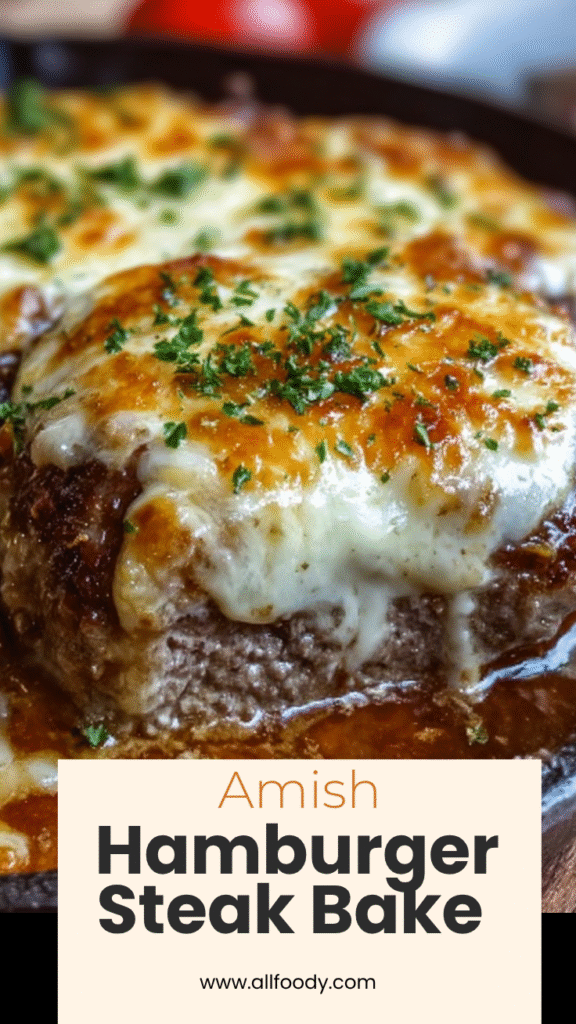 amish hamburger steak bake cheesy comfort dinner