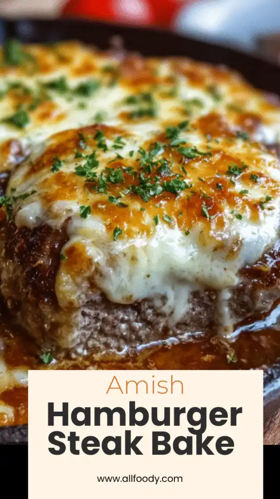 amish hamburger steak bake cheesy comfort dinner
