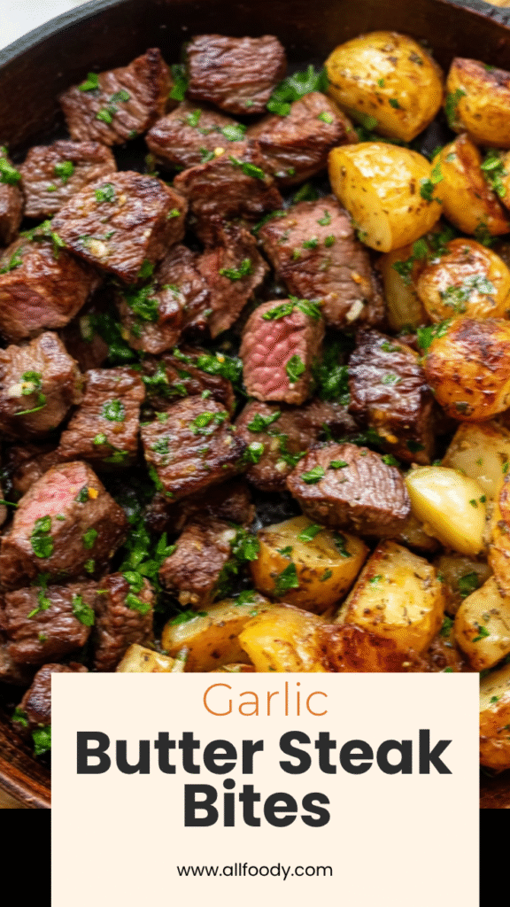 garlic butter steak bites potatoes one pan easy dinner
