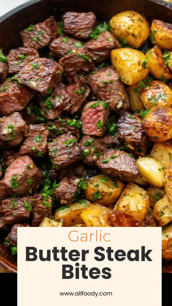 garlic butter steak bites potatoes one pan easy dinner