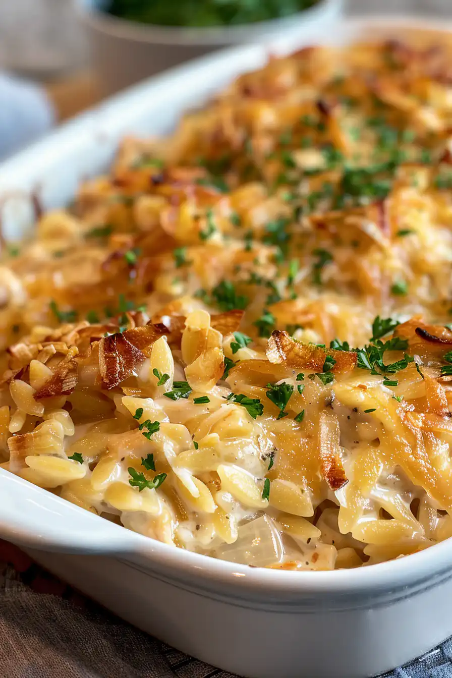 French Onion Chicken Orzo Casserole 2 image 1775866919631