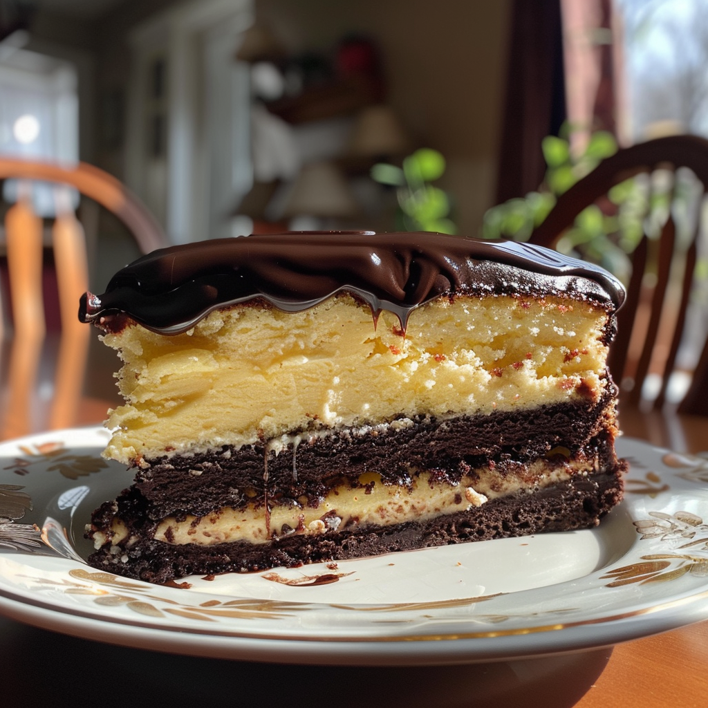 Boston Cream Pie Poke Cake From Scratch