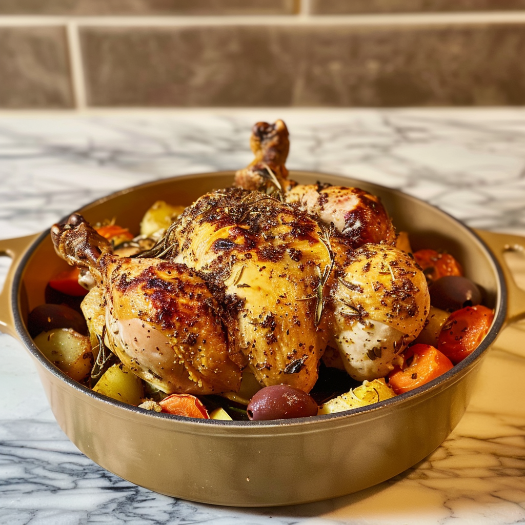 Easy Bundt Pan Roasted Greek Chicken