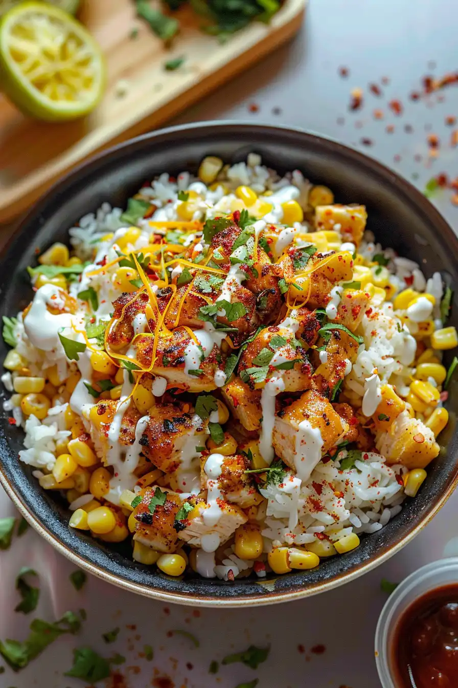 Street Corn Chicken Rice Bowl with Zesty Lime Crema 2 image 1776199020740