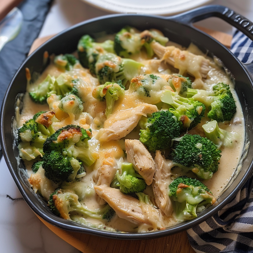 Keto Chicken Alfredo with Broccoli Bake