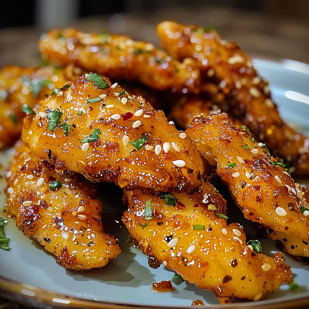 Crispy Air Fryer Honey Butter Garlic Chicken Tenders
