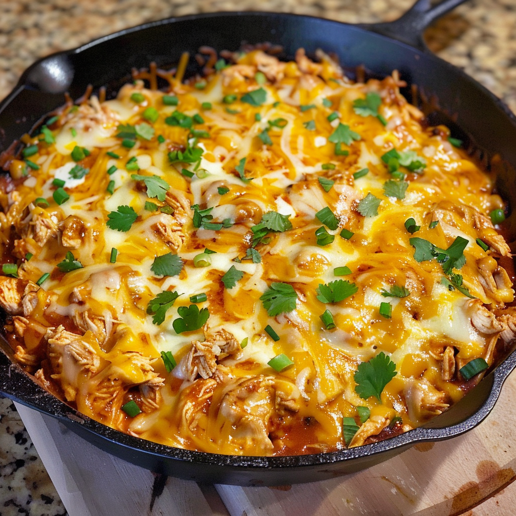 One Pot Low Carb Chicken Enchilada Skillet