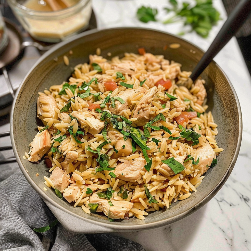 High Protein Chicken Orzo (Easy Dinner)