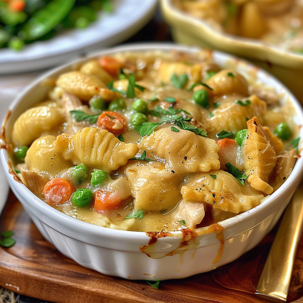 Chicken Gnocchi Pot Pie with Creamy Savory Filling: A Cozy Comfort Recipe