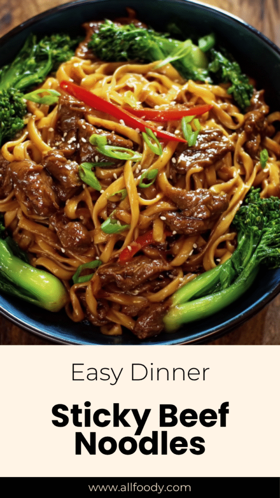 sticky beef noodles quick savory sweet dinner