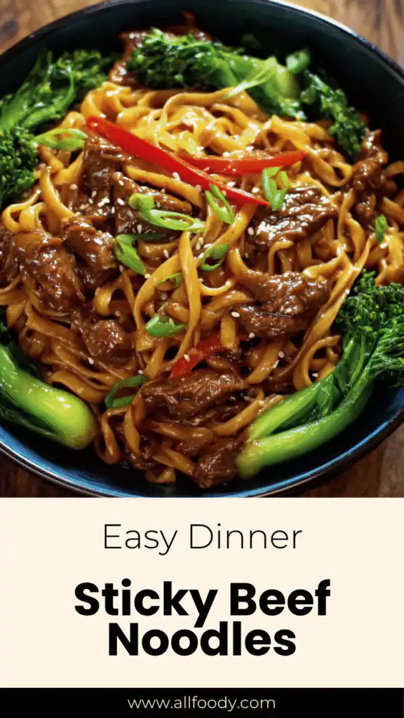 sticky beef noodles quick savory sweet dinner