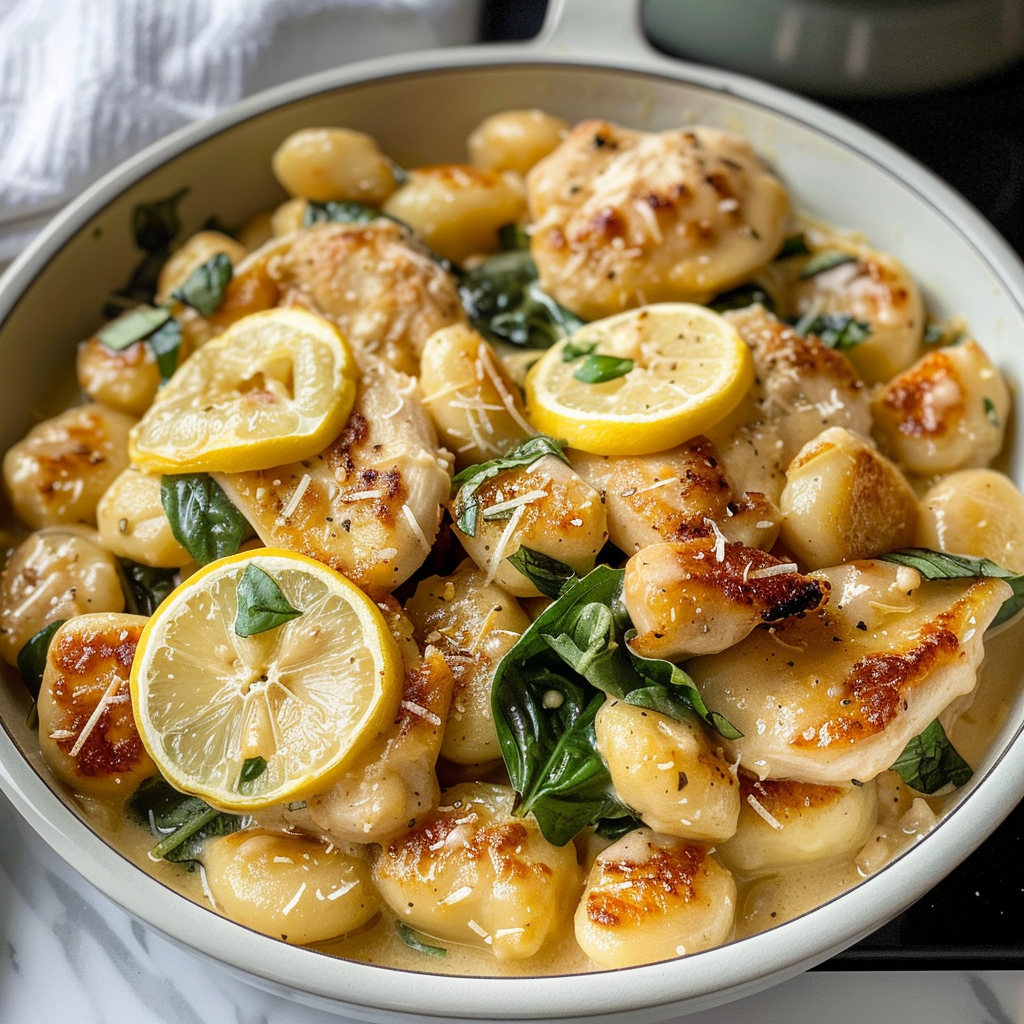 Lemon Chicken Gnocchi Recipe with Creamy Sauce