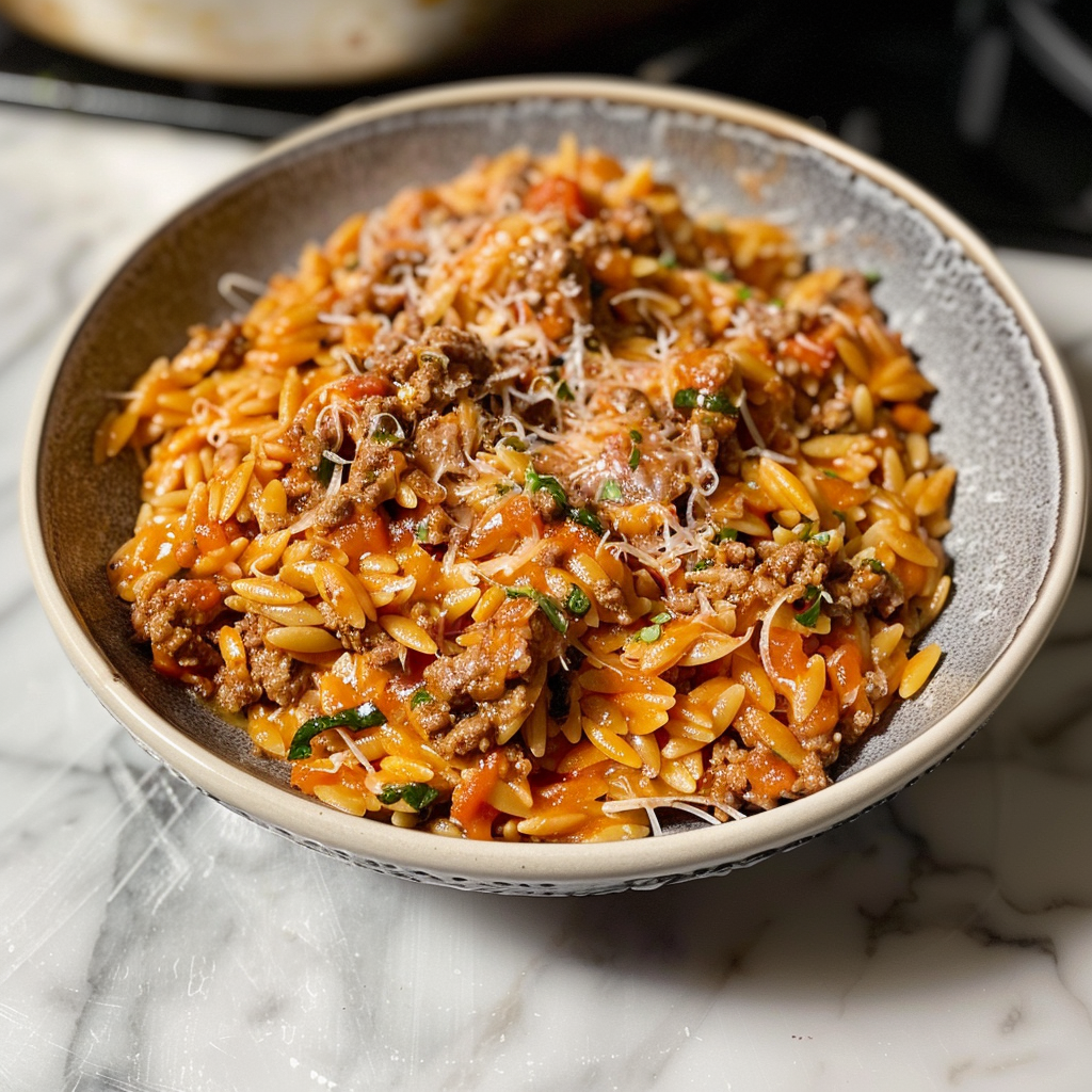 Ground Beef Orzo Casserole with Béchamel Sauce | Family Comfort Food