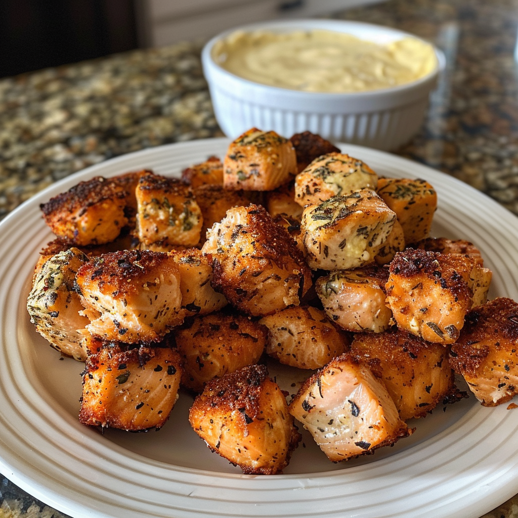 High Protein Air Fryer Salmon Bites Recipe
