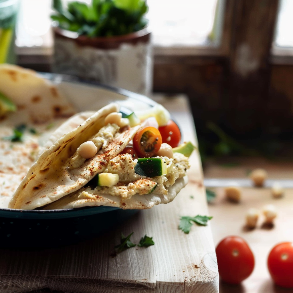 Easy Vegetarian Hummus Wraps