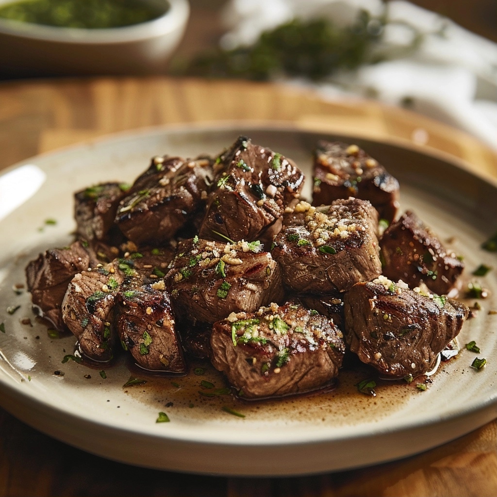 Cajun Garlic Butter Steak Bites with Herbs