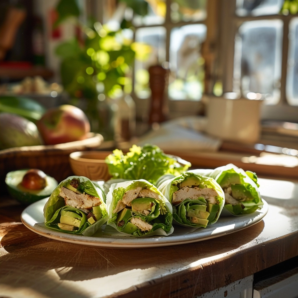 Chicken Avocado Salad Roll Ups