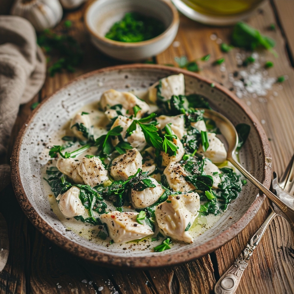 Creamy Spinach Garlic Chicken Recipe