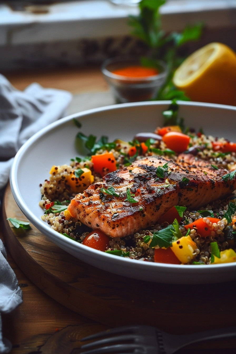 Mediterranean Spiced Salmon Vegetable Quinoa 2 image 1778846641945