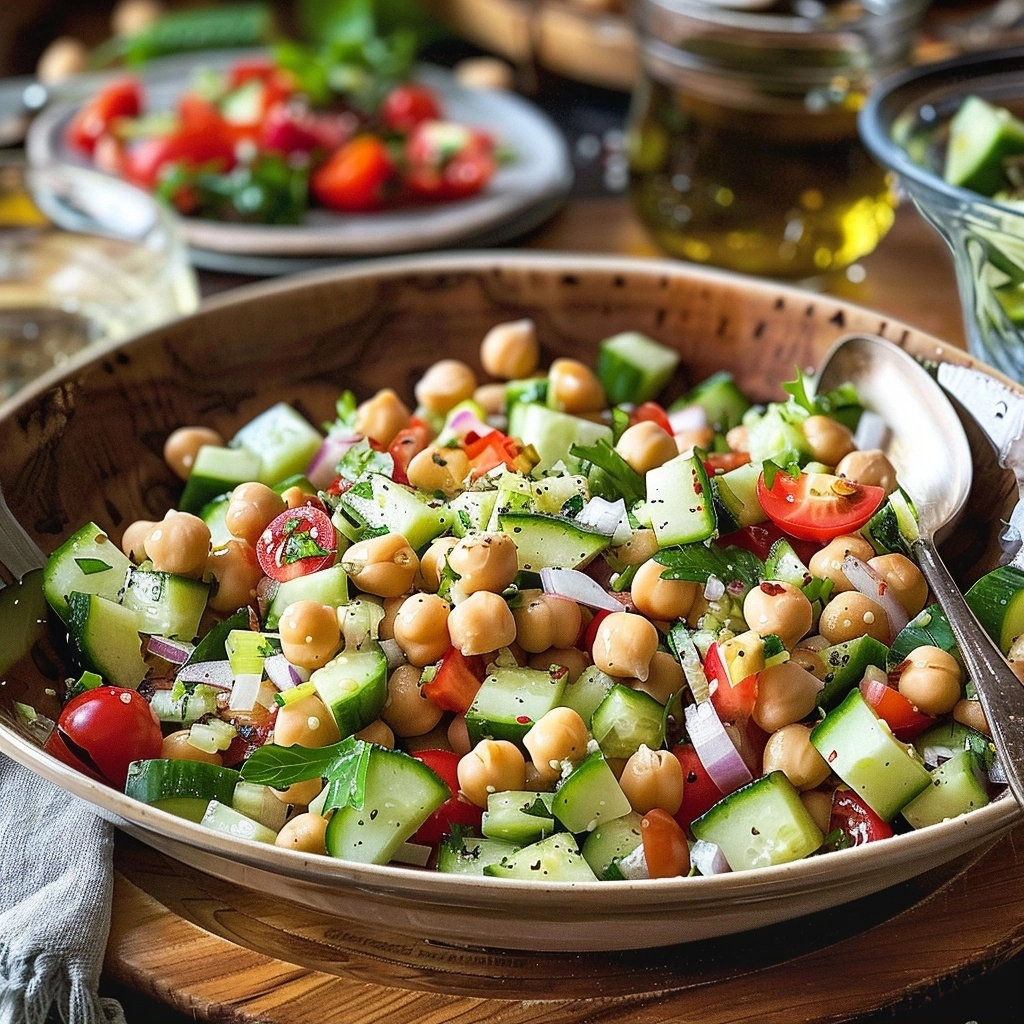 Healthy Chickpea Cucumber Salad Recipe