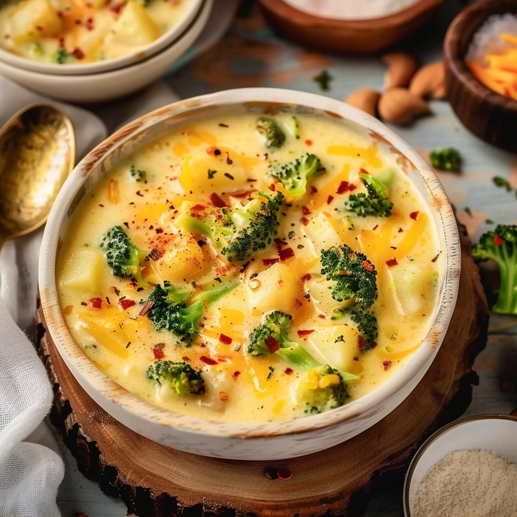 Loaded Broccoli Cheese Potato Soup