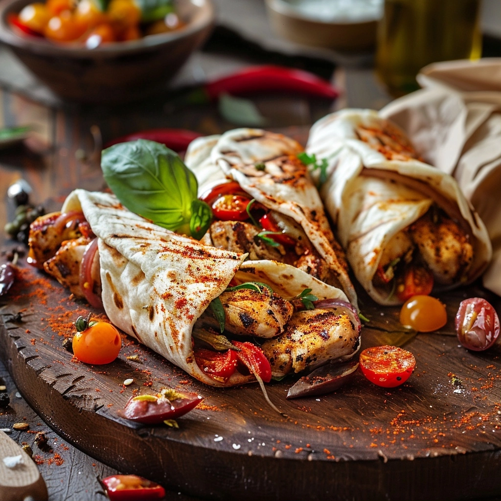 High Protein Spicy Grilled Chicken Wraps