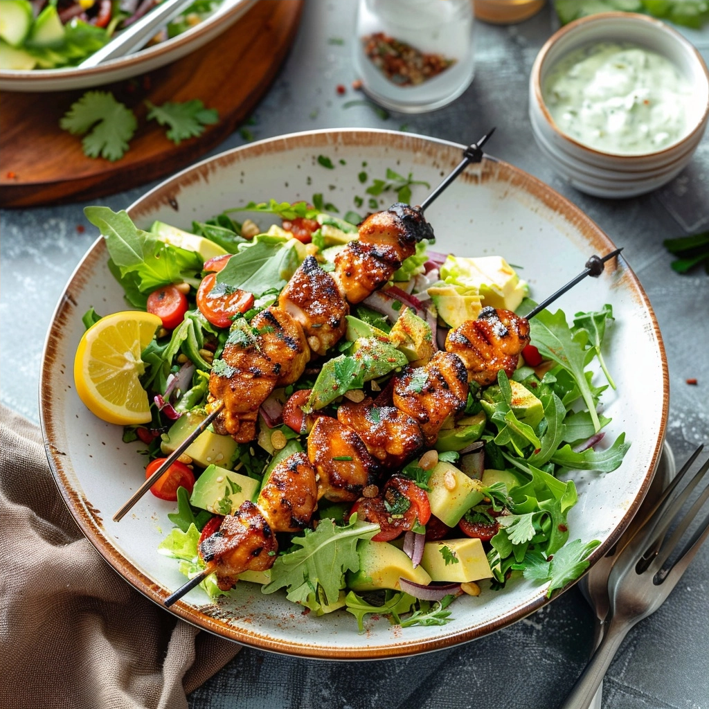 BBQ Chicken Skewer Salad: A Flavorful Feast