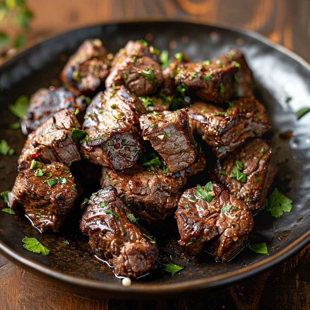 Air Fryer Garlic Butter Steak Bites