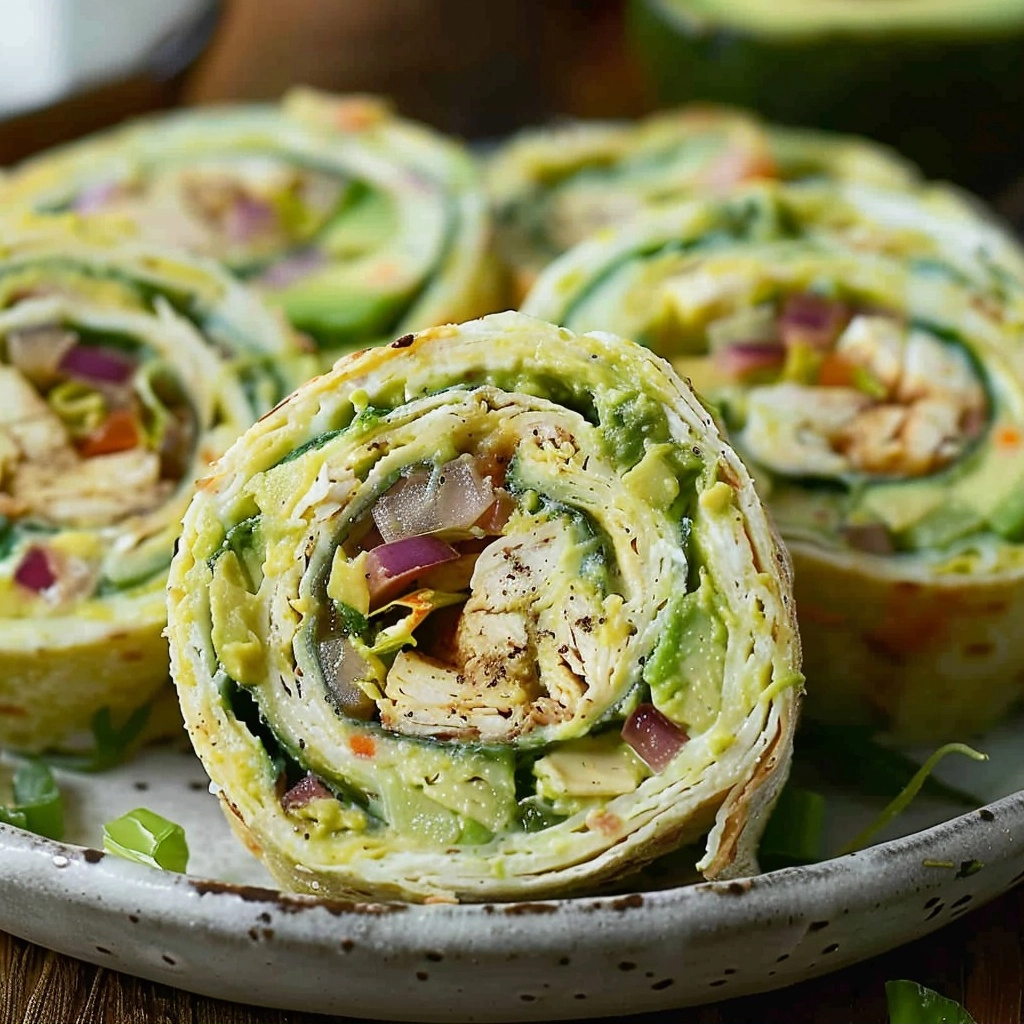 Chicken Avocado Salad Roll Ups