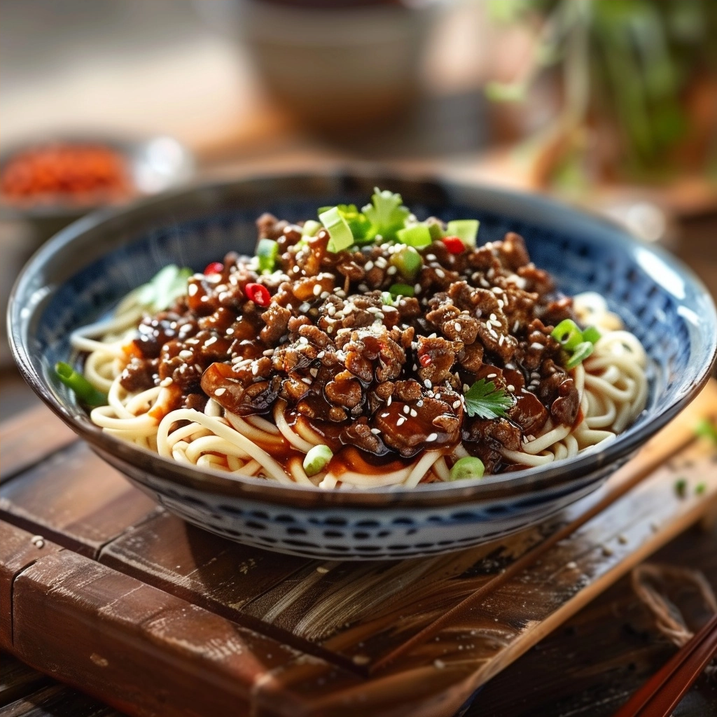 Mongolian Ground Beef Noodles