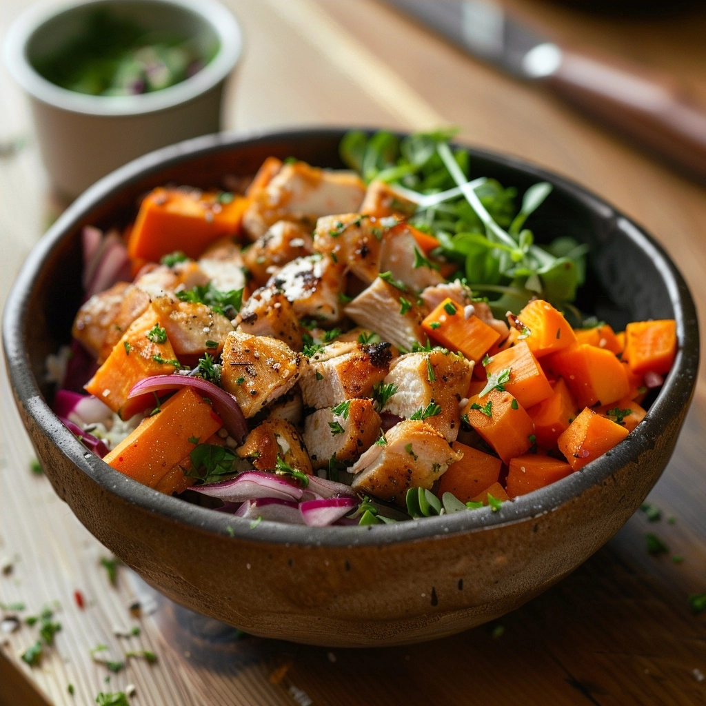 Healthy Chicken Sweet Potato Bowl