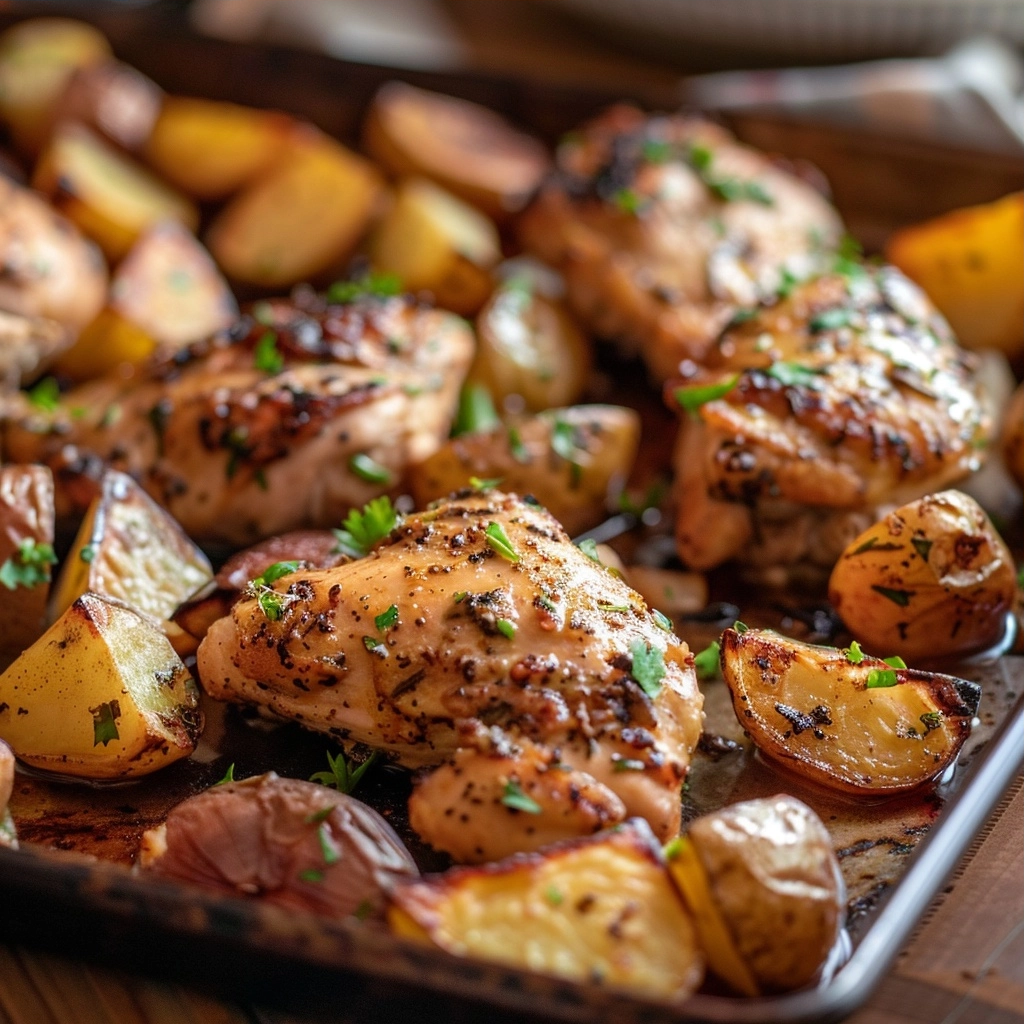 Garlic Chicken and Potatoes Sheet Pan Perfection