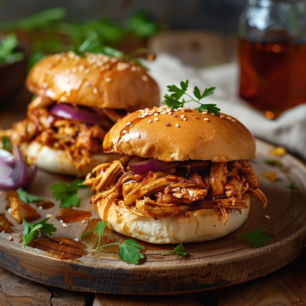 Slow Cooker Hot Honey Chicken Sandwiches