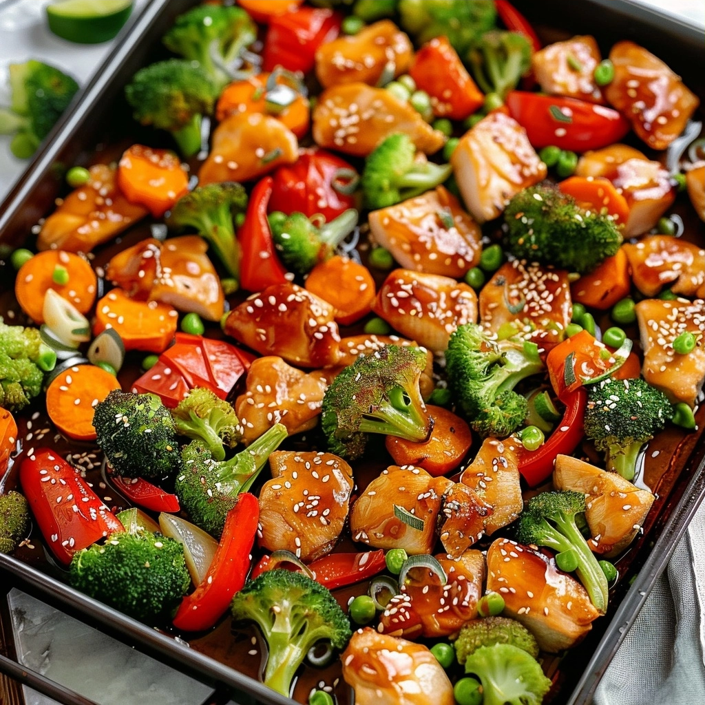 Sheet Pan Sesame Chicken and Veggies 3 Sheet Pan Sesame Chicken and Veggies