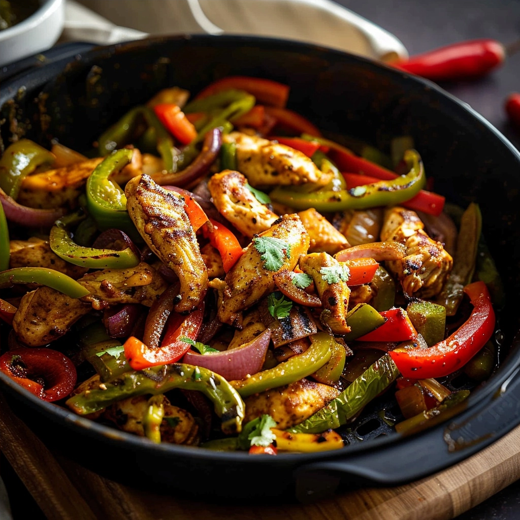 Easy Air Fryer Chicken Fajitas 15 Min