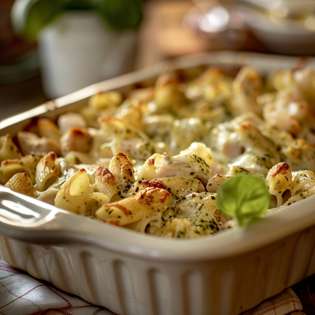 Creamy Pesto Chicken Pasta Bake: An Easy Dinner