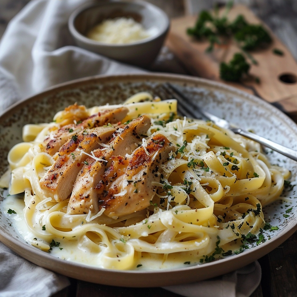High Protein Honey Butter Chicken Alfredo