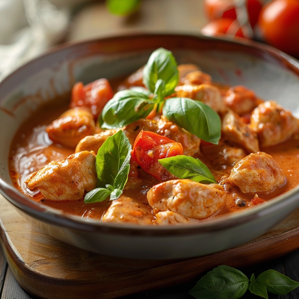Slow Cooker Creamy Tomato Basil Chicken