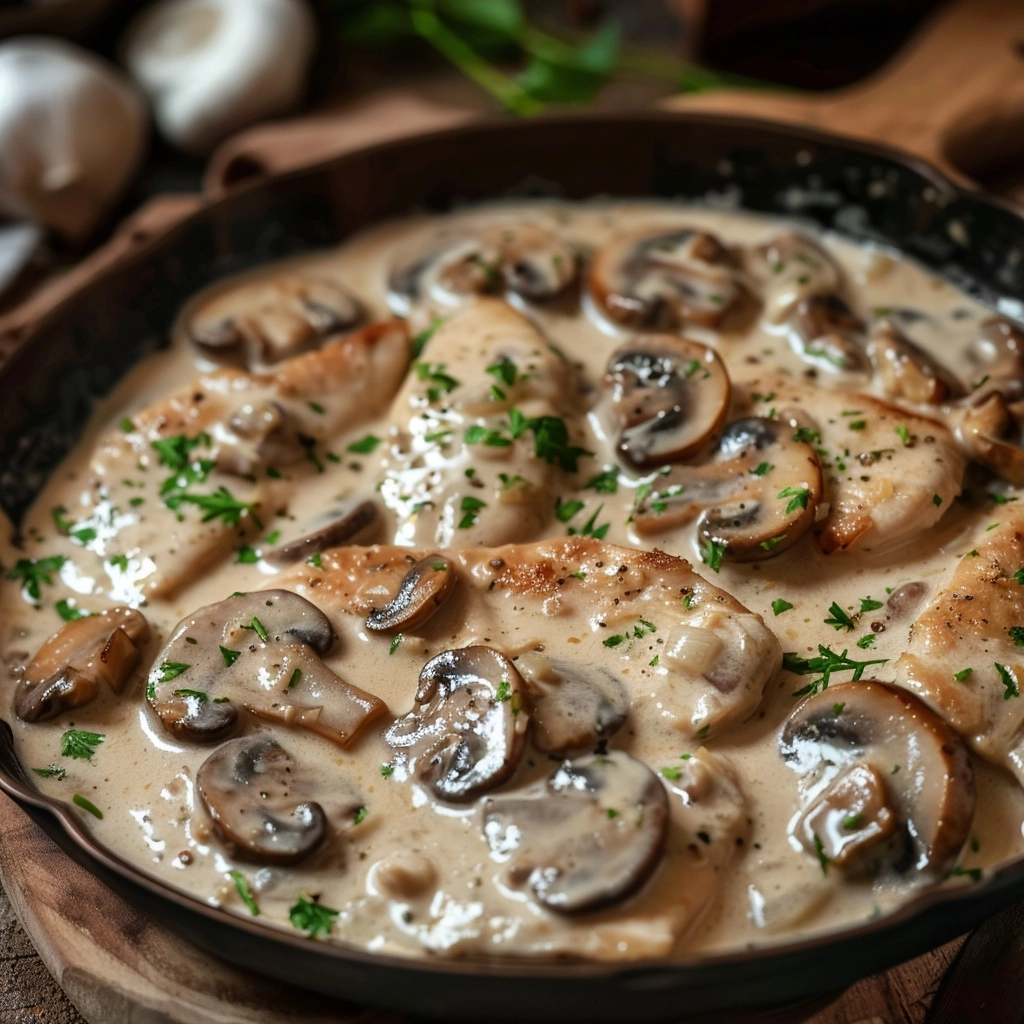 Creamy Garlic Mushroom Chicken