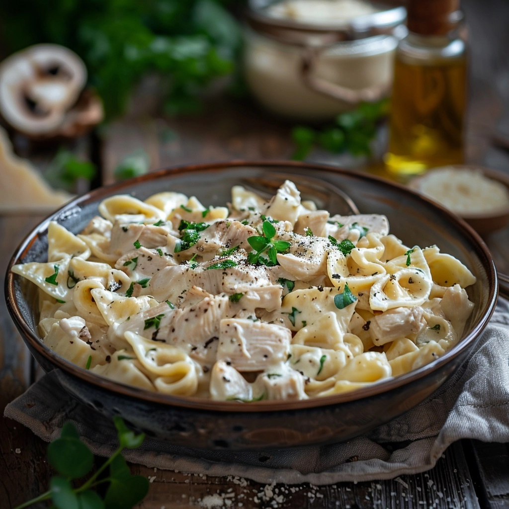 High-Protein Low-Cal Creamy Chicken Pasta