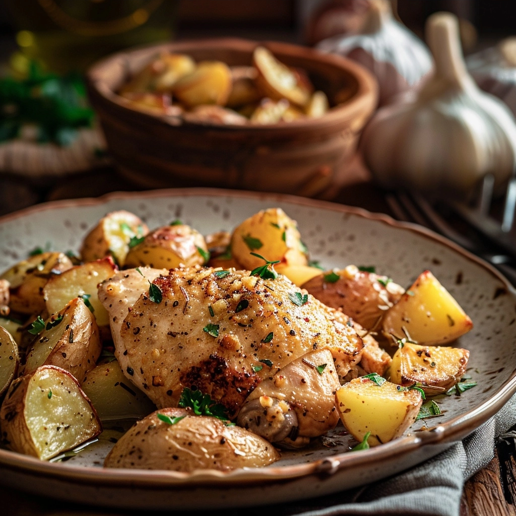 Garlic Parmesan Crockpot Chicken and Potatoes