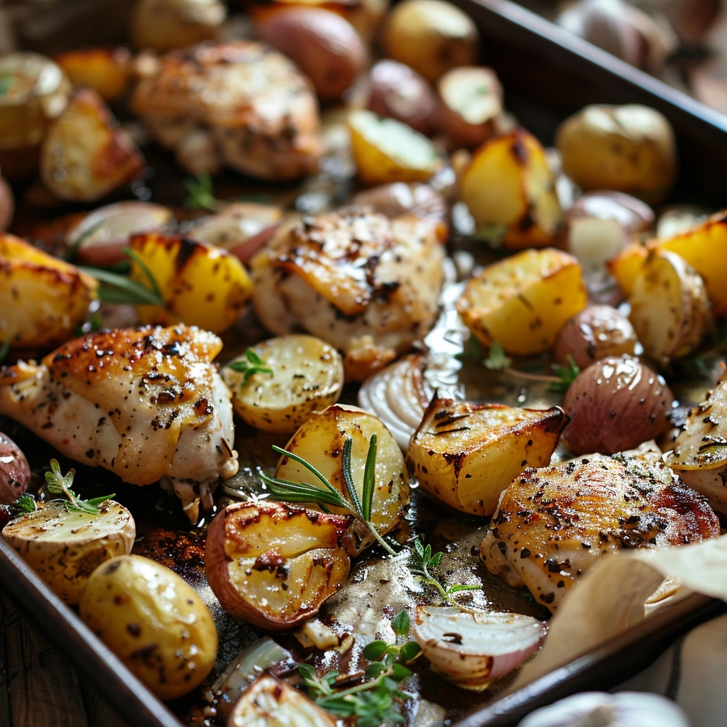 Garlic Chicken and Potatoes Sheet Pan Perfection
