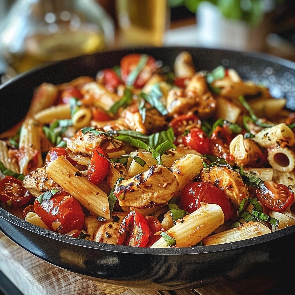Bruschetta Chicken Pasta One Pan